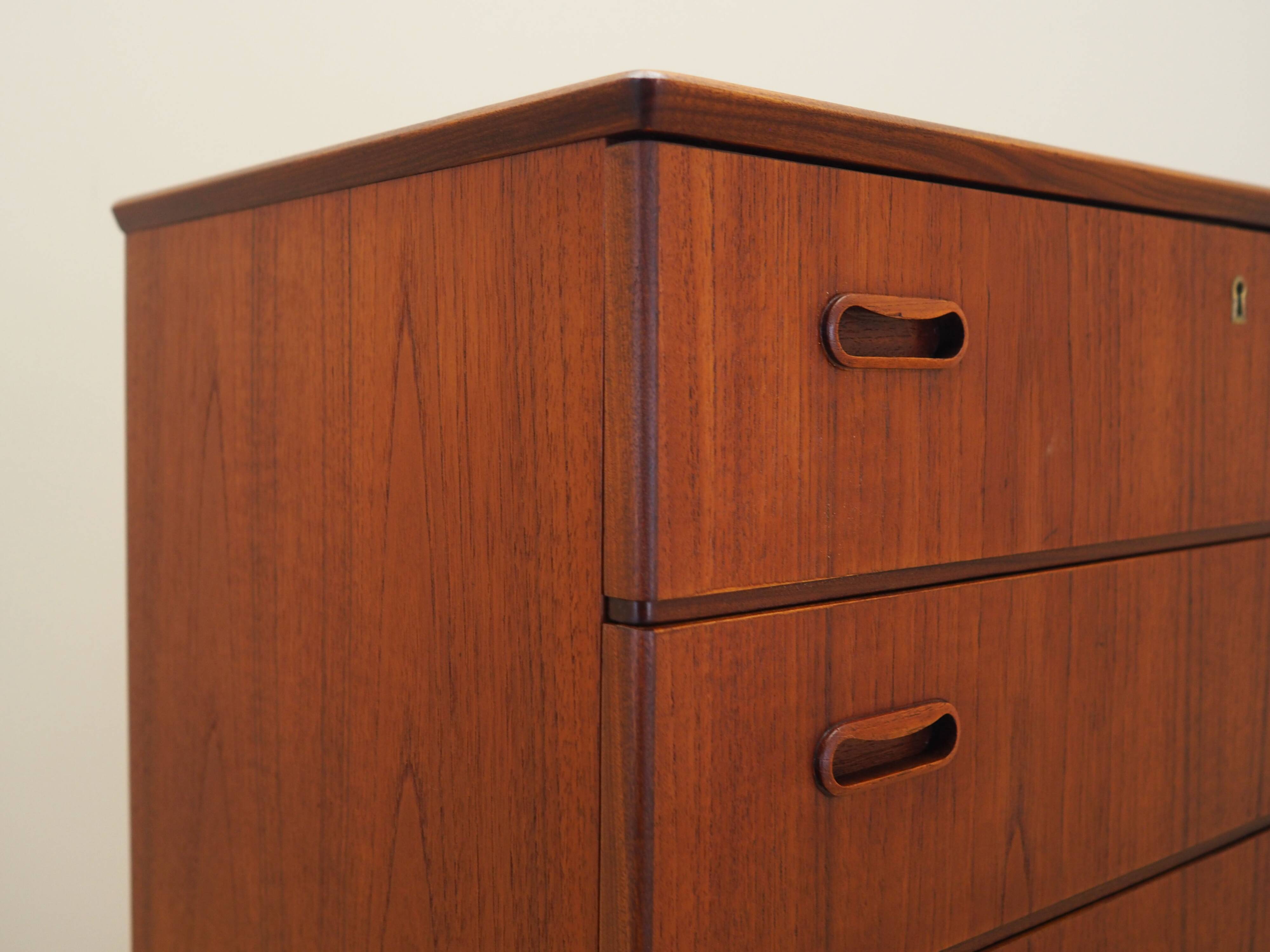Teak chest of drawers, Danish design, 1970s, production: Denmark