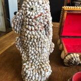 Set of boxes and vintage vase in mini shells