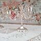 Set of 2 5-branched candlesticks in silver metal Versilbert 1950s