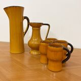 Ceramic orangeade service from Vallauris signed CPL - 1960s/70s