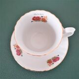 Coffee cup flowers autumn