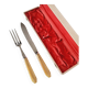 Case with cutlery for serving or cutting meat in baquelite