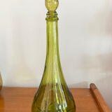 Vintage green glass decanter