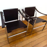 Paire de fauteuils LC1 Le Corbusier