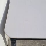 Antique patinated bistro farmhouse table, one drawer