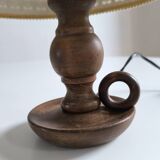 1950s turned wood table lamp