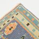 6x9 Vintage Peach Color Blue Medallion Handmade Vintage Rug, 175x290 Cm