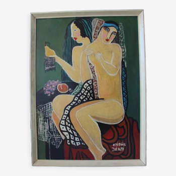 Peinture à l’huile portrait 35 x 48 cm, cubisme, avant-garde