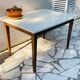 Vintage Oak Farmhouse Table with White Top