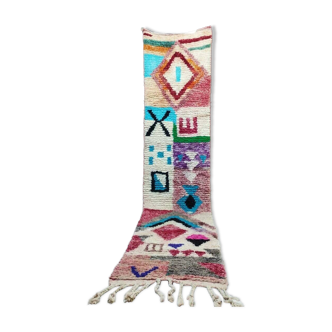 Handmade woolen bohemian Berber runner rug