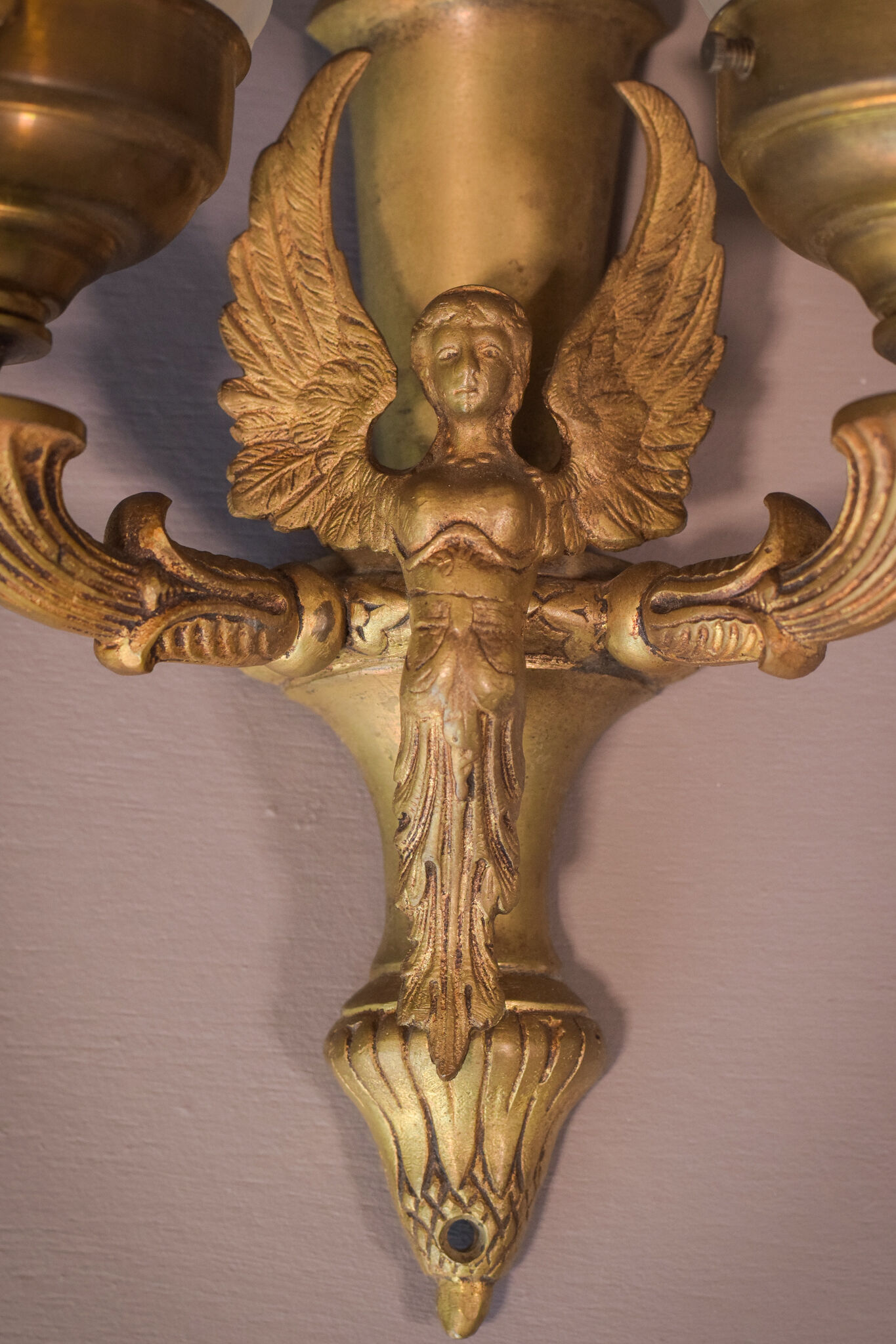 Pair of Wall Lamps with Angels