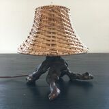 Lamp in vine roots and rattan
