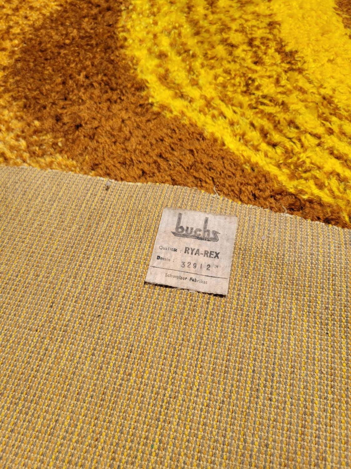 Vintage round wool rug - Diameter 235cm