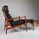 Fauteuil et repose-pieds par Ib Kofod-Larsen pour OPE, Suède