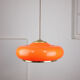 Suspension en laiton orange et plexiglas space age années 70
