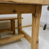 Mountain farm table and two benches