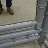 Large bamboo-style wooden cheval mirror, 19th century, Napoleonic II period.