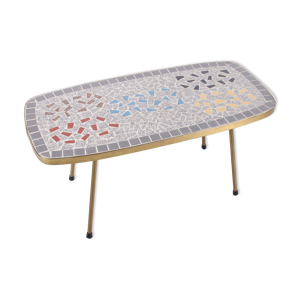 table latérale /végétale en mosaïque allemande vintage, années 1960