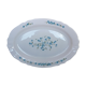 Plat oval Arcopal veronica myosotis fleurs bleues opaline vintage retro