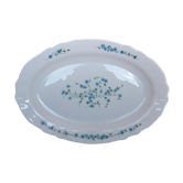 Grand Plat Oval Arcopal Veronica Myosotis Blue Flowers Opaline Vintage Retro