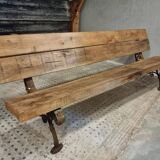 Antique garden bench French park bench oak with cast iron 218 cm