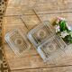 Duralex vintage glass and silver metal tray/servant