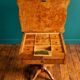 Work table / Chest of drawers with a system in thuya burl and veneer
