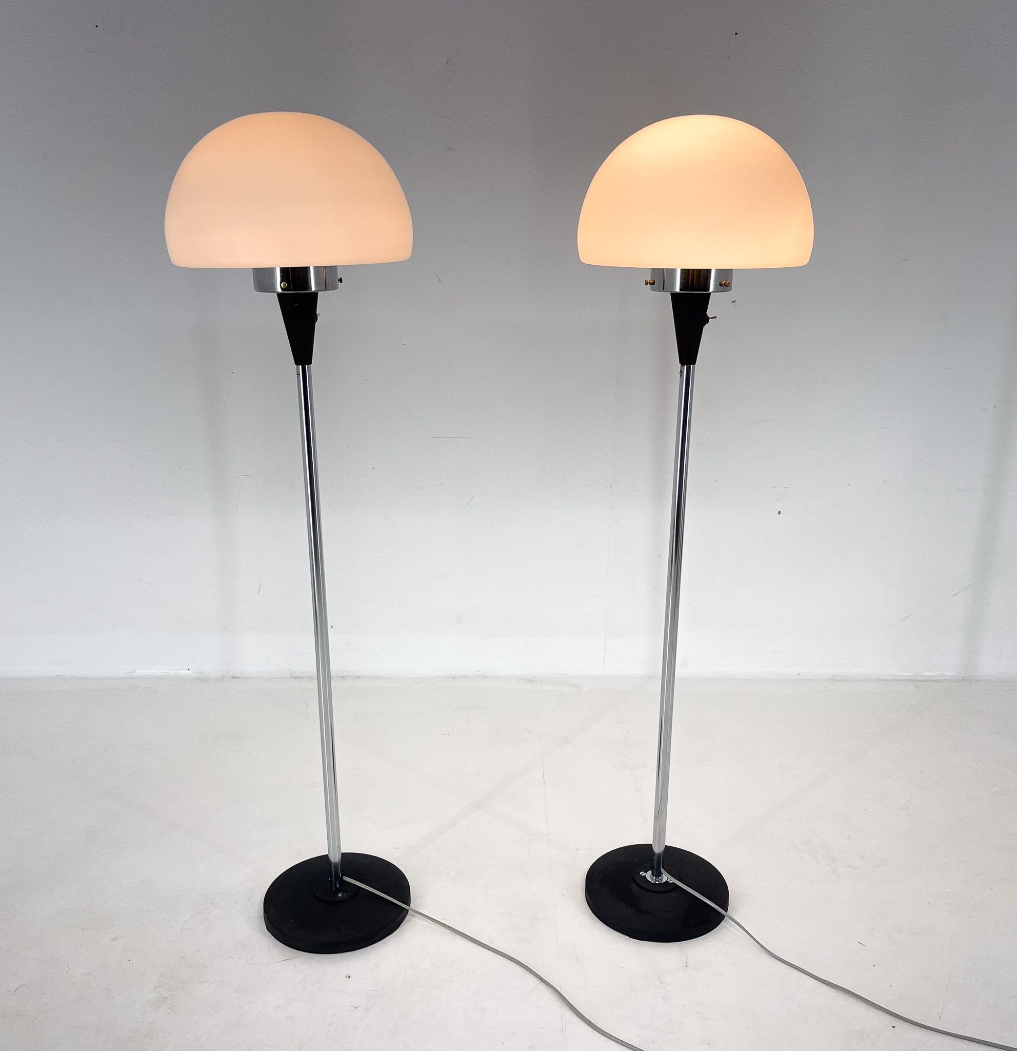 Pair of Two Floor Lamps by Jaroslav Bejvl for Lidokov, 1960s