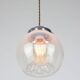 Mid-century italian chrome and murano glass pendant lamp