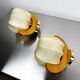 Pair of cocoon sconces with pine, Italy, 1970s