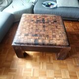 Coffee table wooden legs and leather top