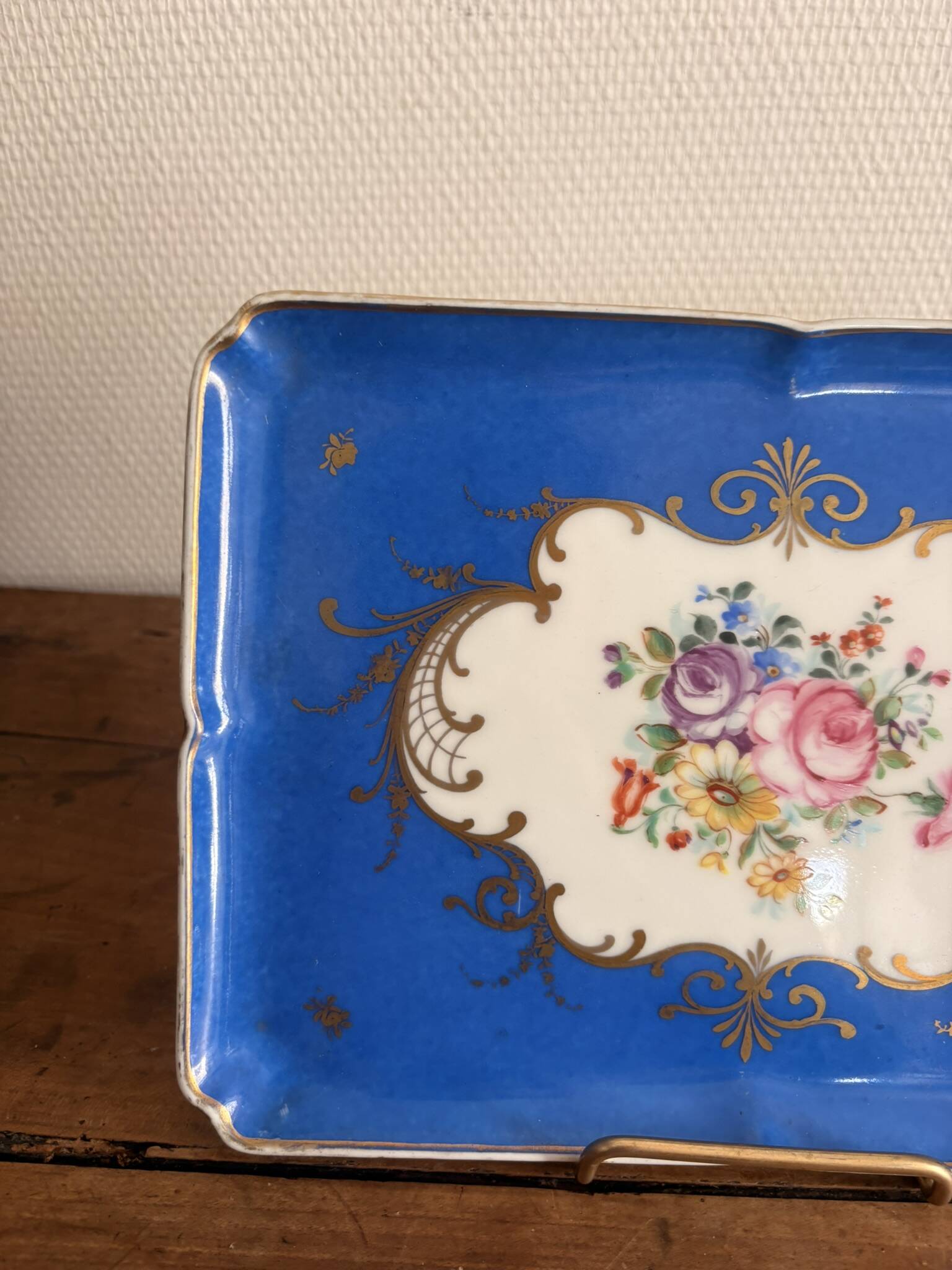 Antique Blue and Gold Porcelain Plate, Sèvres Style, Samson, 19th Century