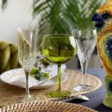 2 stemmed glasses from the Lorraine crystal factory