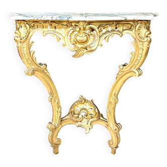 Console En Bois Doré De Style Louis XV, Napoléon III