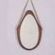 Miroir mural ovale vintage des années 1970 en bois, design italien