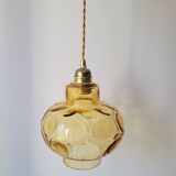 Amber faceted glass pendant light