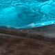 Turquoise barbotine oyster dish Gien France