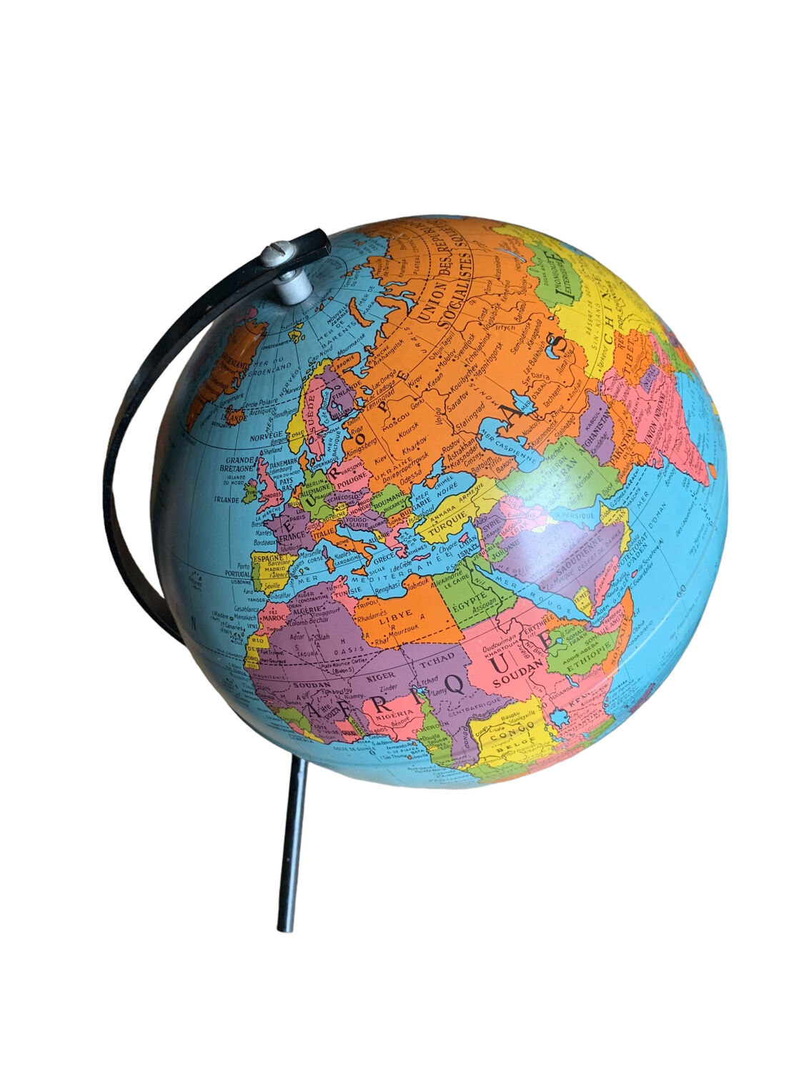 Globe rotating world map