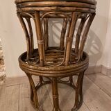 Set of 2 vintage rattan eggs