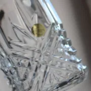 Vintage whisky carafe by Cristal d’Arques with geometric design and stopper – H 26 cm