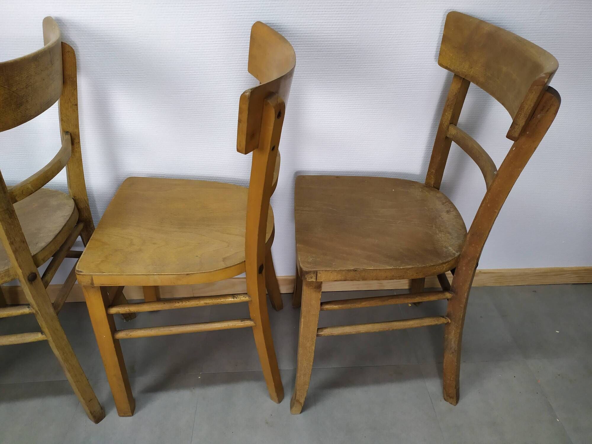 Lot of 4 Luterma Wood Bistrot Chair - year 50 - 60