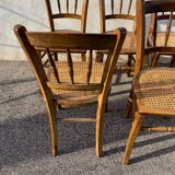 Set of 5 caned bistro chairs