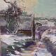 Oil on canvas, landscape under the snow, Jacques Wallart