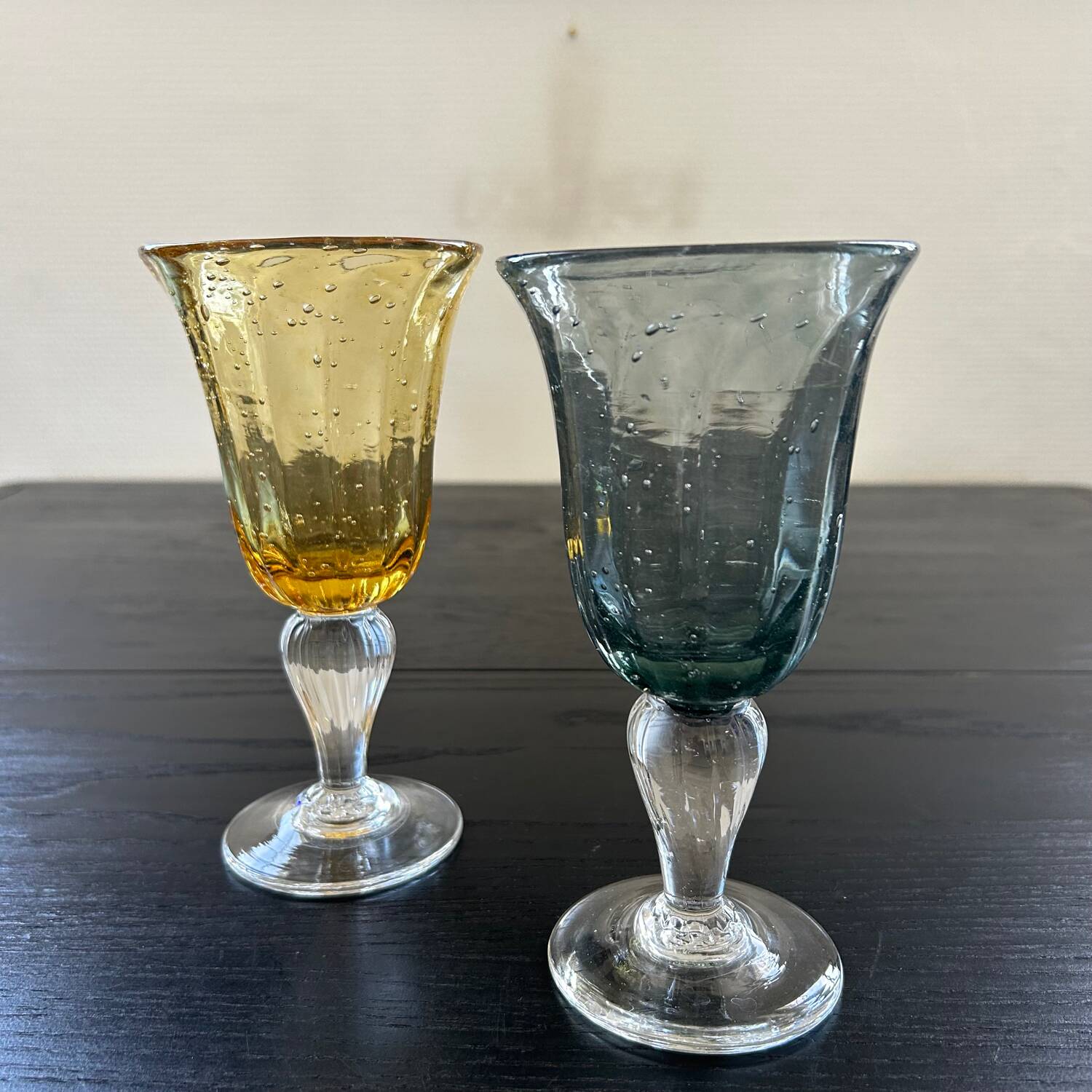 Biot stemmed glass duo