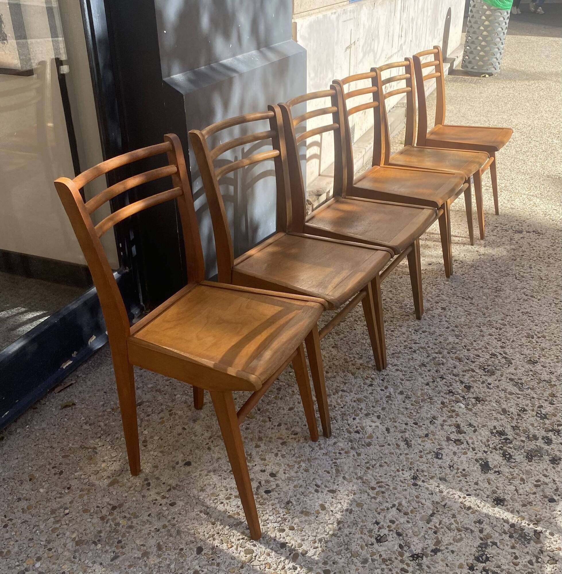 6 wooden chairs in Scandinavian style