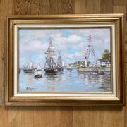 Oil painting on canvas signed, dimensions: height - 49cm - Width - 64cm -