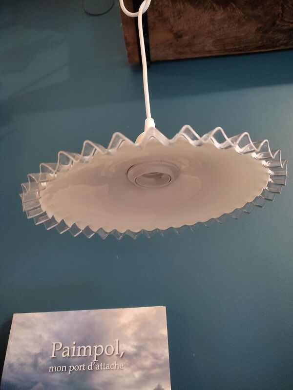 Suspension corole glass transparent serrated edge Dp 022330