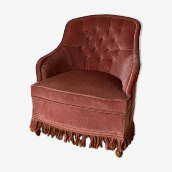 Fauteuil crapaud en velours