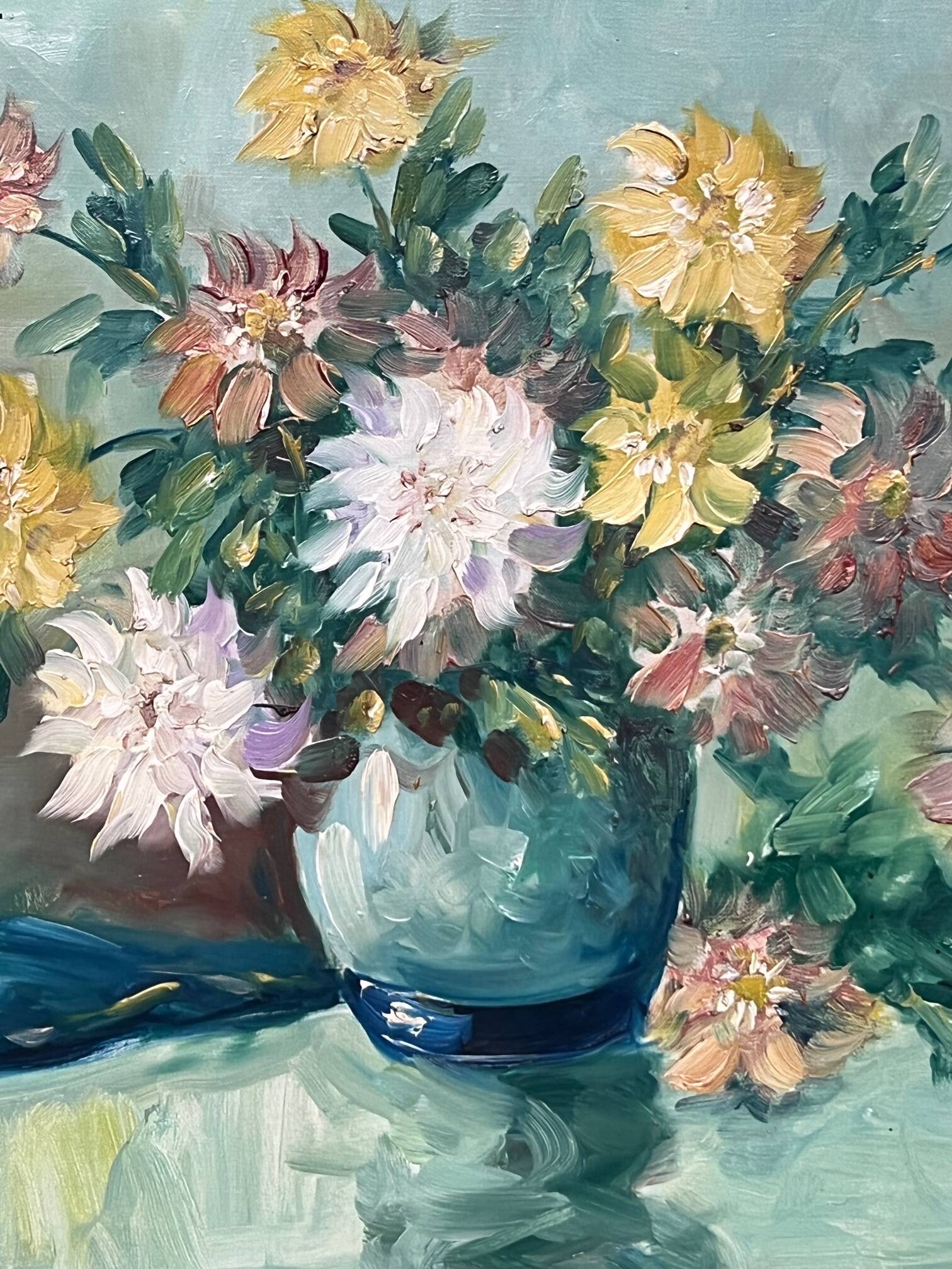 Still life with flowers signed.