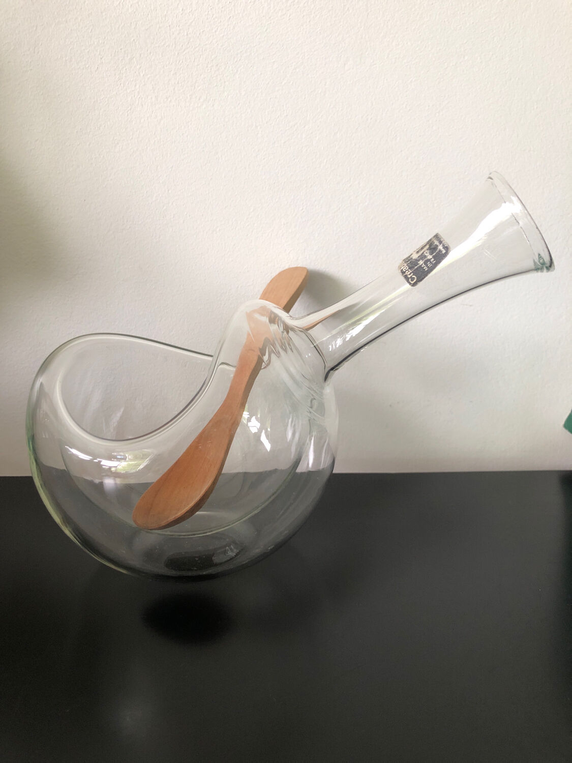 Bain-marie gravy boat glass blown vintage 1970